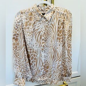 ANN TAYLOR ANIMAL PRINT BLOUSE, Size MEDIUM, •NWOT- NEVER WORN•